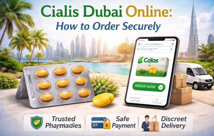 Cialis Dubai online secure ordering image with pharmacy delivery and safe payment concept.